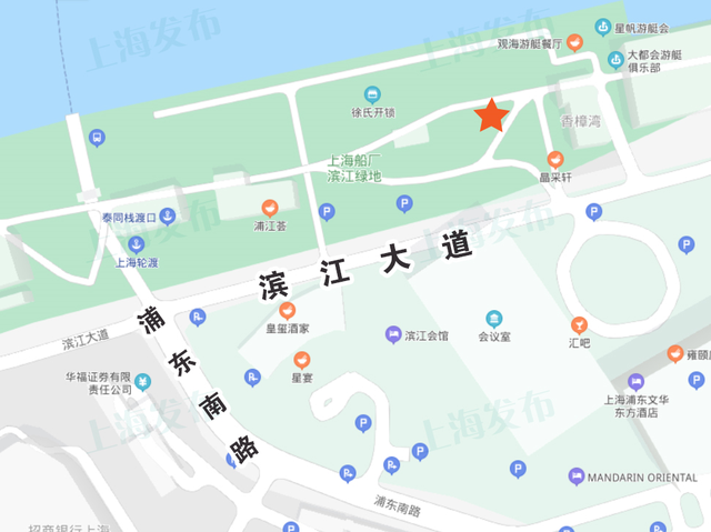 第三座望江亭位于滨江大道浦东南路附近的滨江公共空间(小外白渡桥西