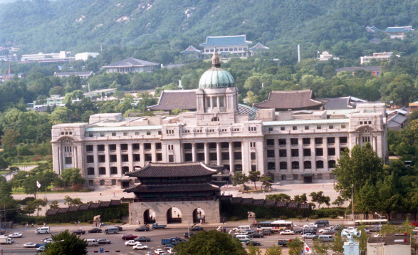 1995年拍摄的朝鲜总督府(韩联社)