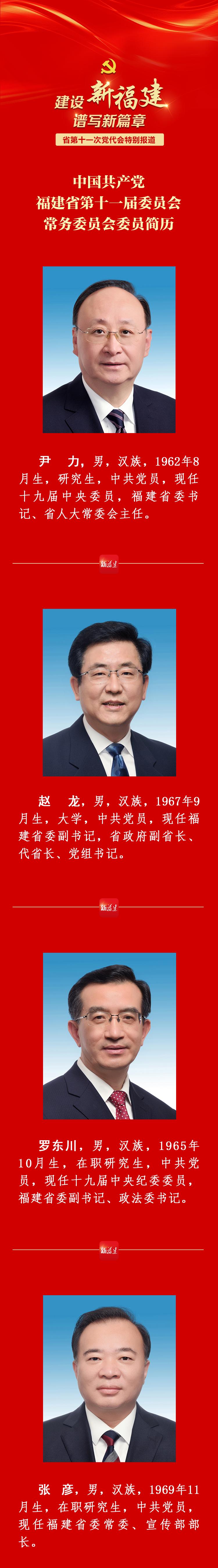 尹力当选福建省委书记赵龙罗东川为副书记