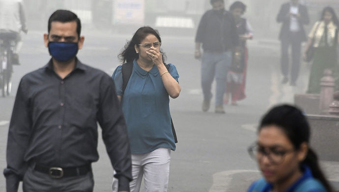 全城雾霾空气质量指数爆表!印度德里重演伦