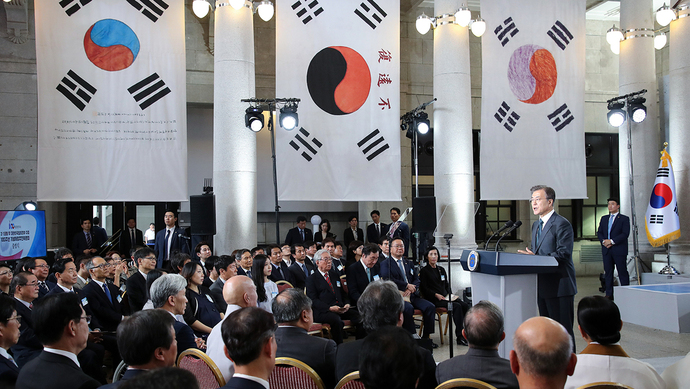 昨天(3日)下午"三一运动"暨大韩民国临时政府成立100周年纪念项目