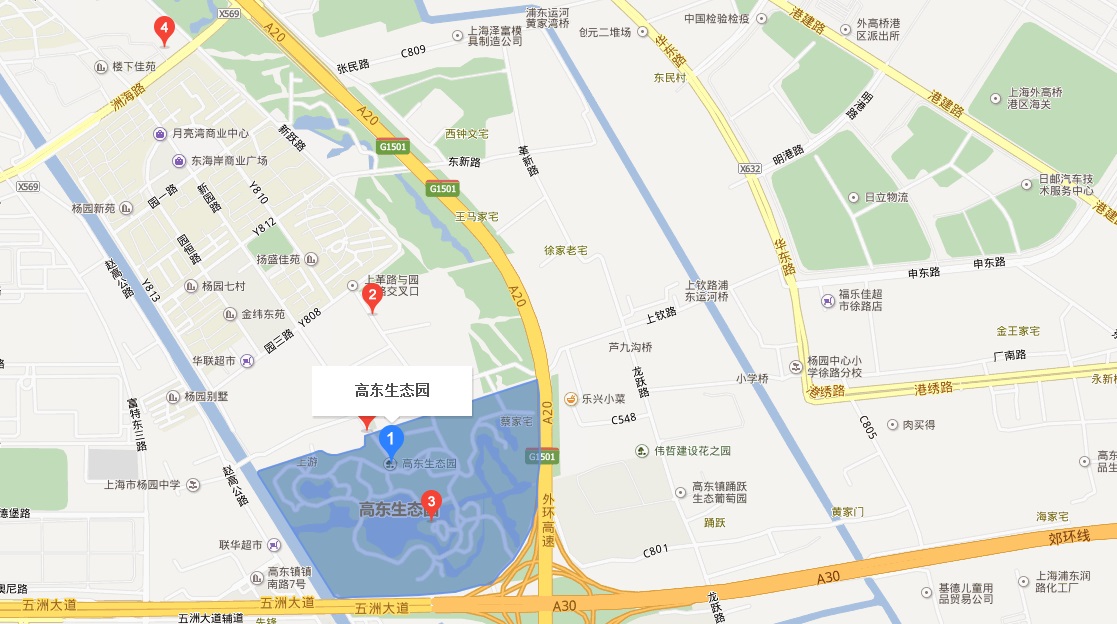 坐落在a20公路西侧,南靠五洲大道,西邻杨园镇社区,北靠高东新市镇