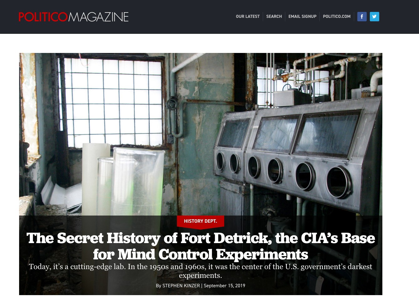 『特里』起底真相 | 美国德特里克堡生物实验室的黑暗历史