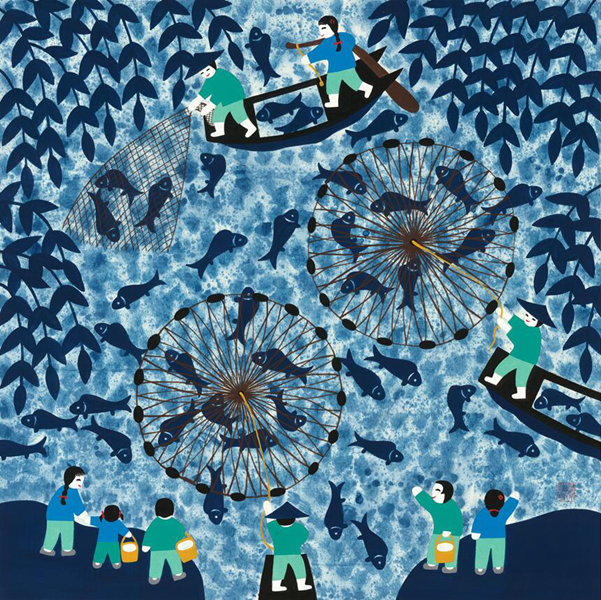 两代农民画家对话纸上流淌民俗乡情