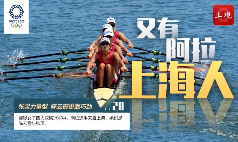 【奥运海报集锦】又有阿拉上海人!赛艇女子四人双桨夺金_上观新闻