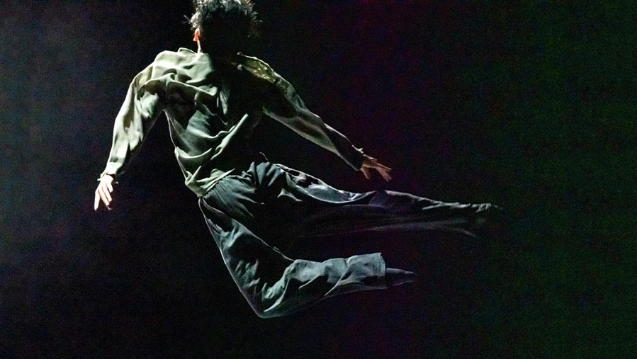 张振国自编自演的现代舞作品《背面》,今年获得第十二届中国舞蹈"荷花