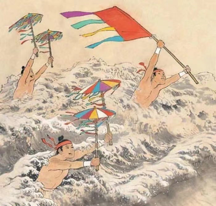 潜水跳水弄潮有人还能靠打赏吃饭古人如何花样玩水