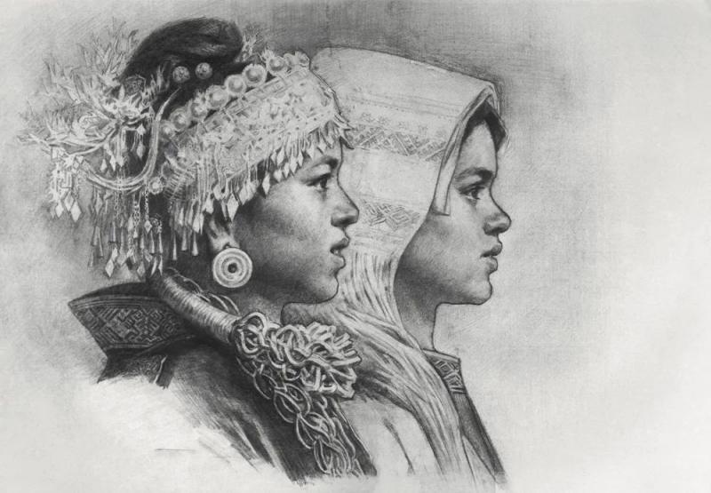 抗美援朝时期战地速写侯一民《跨过鸭绿江》布面油画 1955年 中国人民