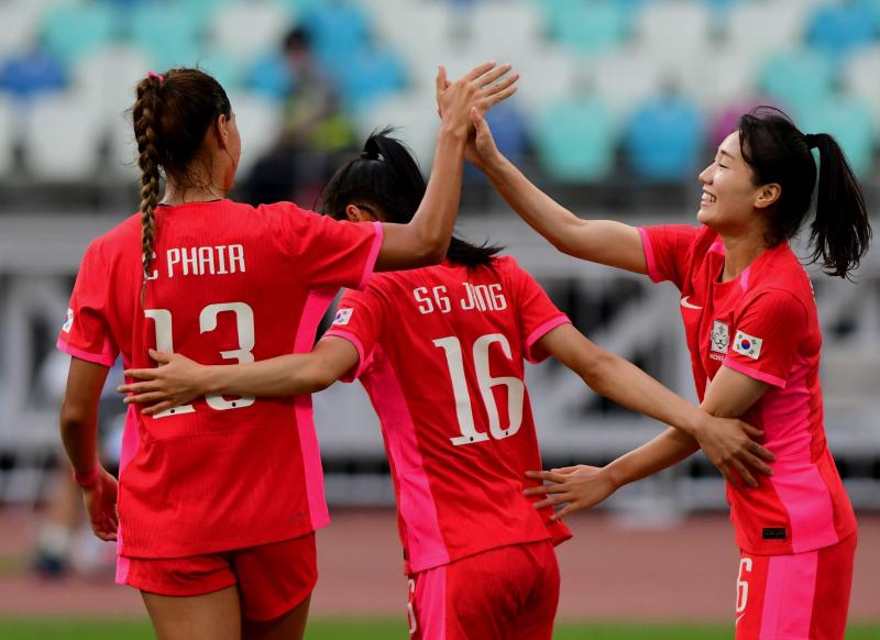 （体育）（1）足球——巴黎奥运会女足亚洲区预选赛：韩国队胜泰国队