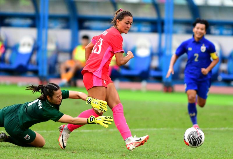 （体育）（4）足球——巴黎奥运会女足亚洲区预选赛：韩国队胜泰国队