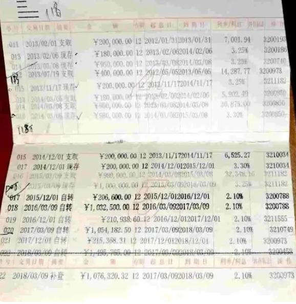 ▲经证实，涉案存折中的流水信息系伪造。受访者供图2019年4月19日时任行长