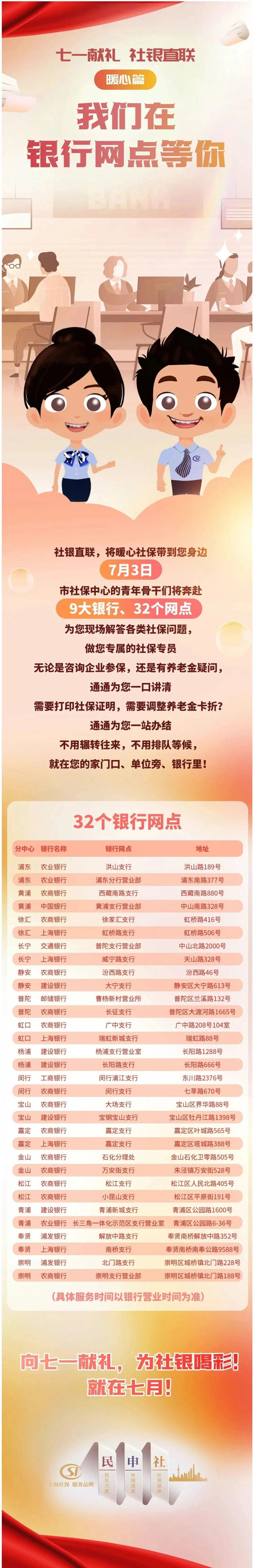 在上海,这些社保业务都可以去银行办理了!