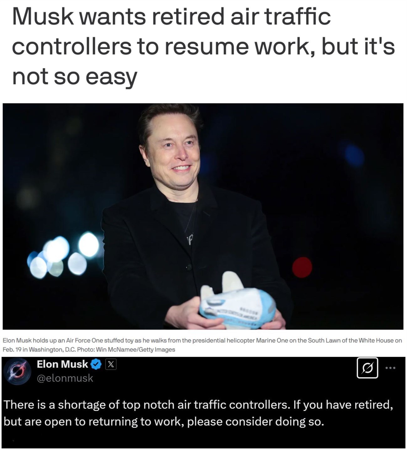 美国空管员人手短缺，忙着“裁人”的马斯克竟呼吁“返聘”