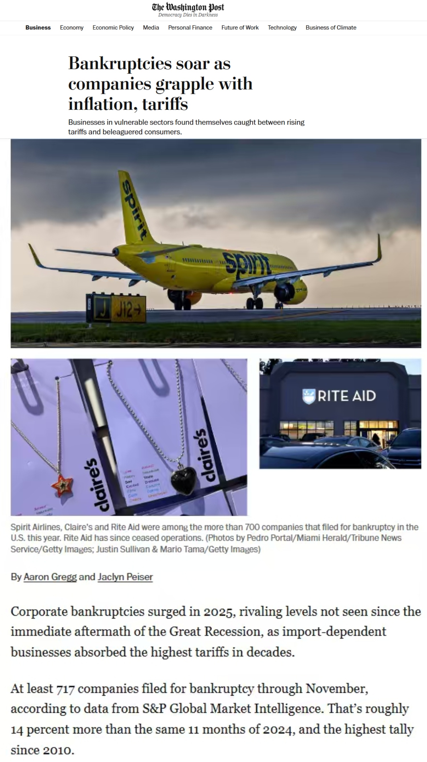 全球媒体聚焦| 美媒：美国企业破产申请创15年新高