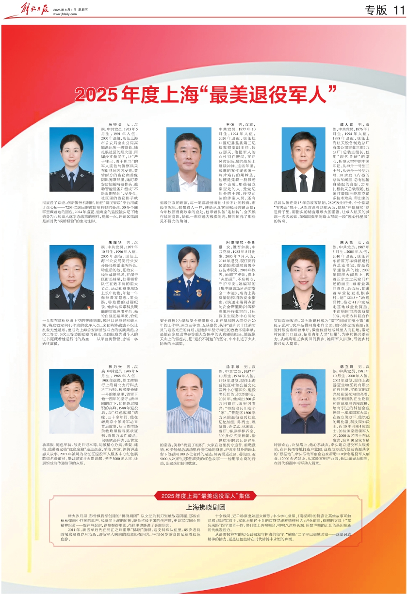2025年度上海“最美退役军人”