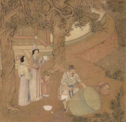 明代佚名  锔缸图  故宫博物院藏  图片均为书中插图