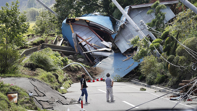 日本地震北海道图片