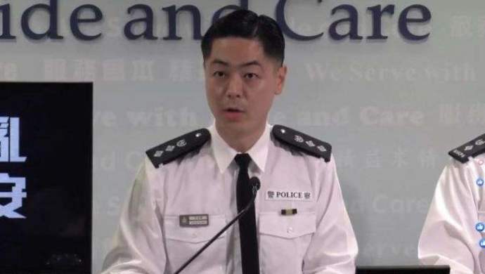这是前几日履新的香港警察公共关系科总警司郭嘉铨在记者会上,对在场