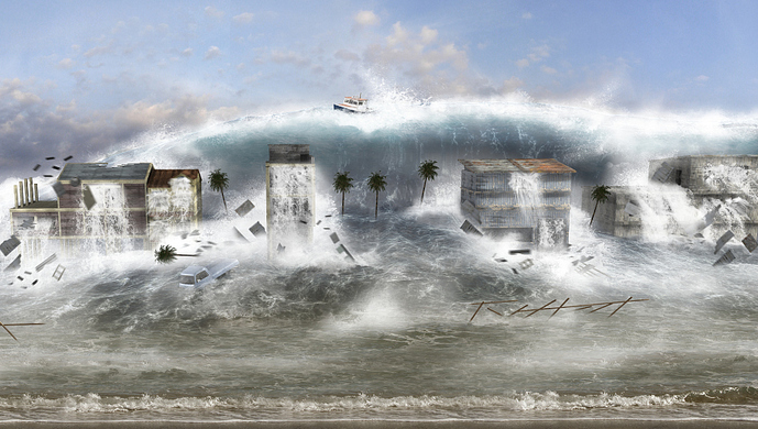 如果地球停止自转海水因为惯性发生海啸,我们