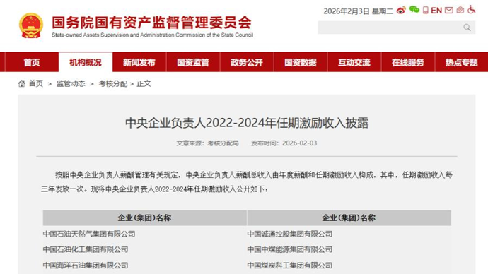 国资委披露87家央企负责人激励收入：中石油董事长86万、东航董事长24万
