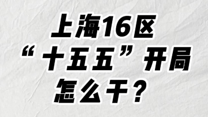 上海16个区，“十五五”开局头件事