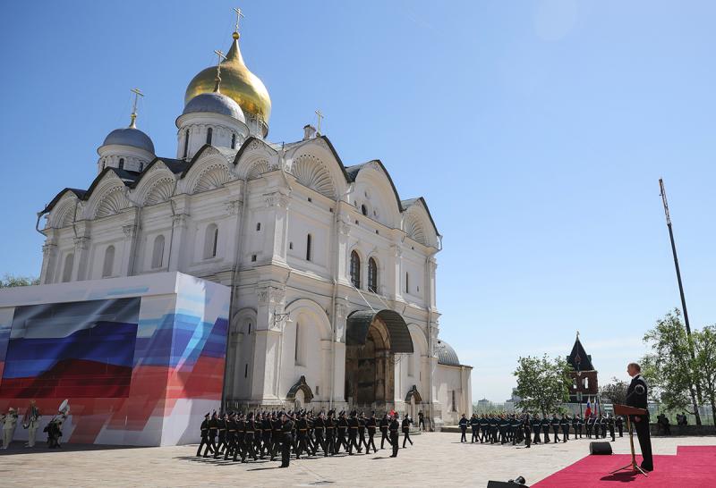 5月7日,俄罗斯总统就职典礼在莫斯科克里姆林宫举行