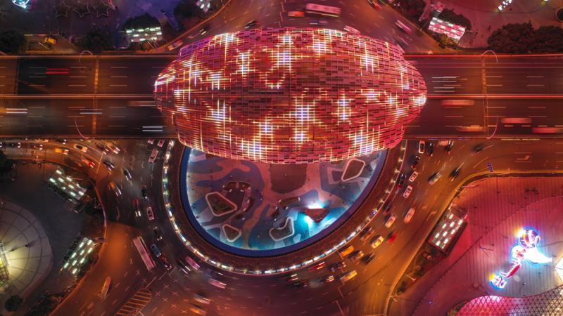 昨天的五角场"彩蛋"流光溢彩